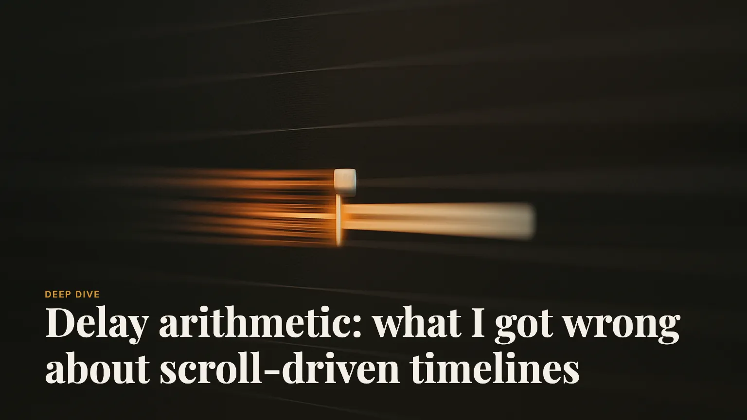 A motion-blurred timeline streak against a dark ground.